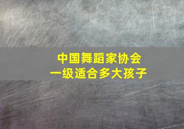 中国舞蹈家协会一级适合多大孩子