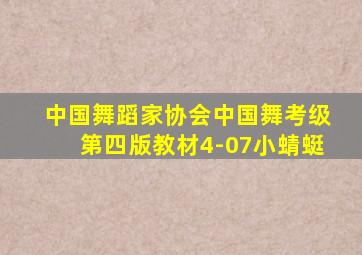 中国舞蹈家协会中国舞考级第四版教材4-07小蜻蜓