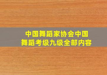 中国舞蹈家协会中国舞蹈考级九级全部内容