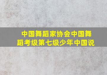 中国舞蹈家协会中国舞蹈考级第七级少年中国说