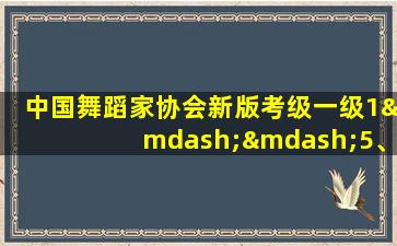 中国舞蹈家协会新版考级一级1——5、小猫咪