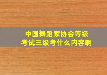 中国舞蹈家协会等级考试三级考什么内容啊