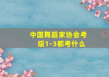 中国舞蹈家协会考级1-3都考什么