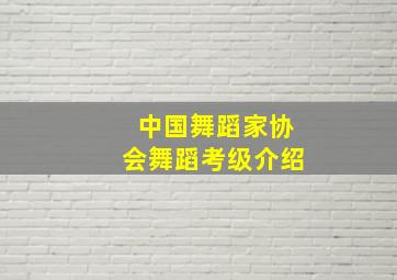 中国舞蹈家协会舞蹈考级介绍