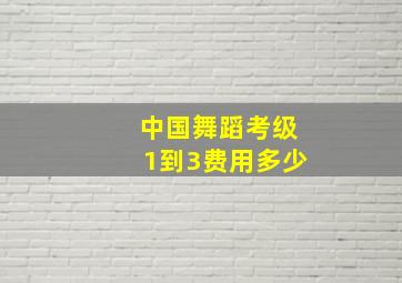 中国舞蹈考级1到3费用多少