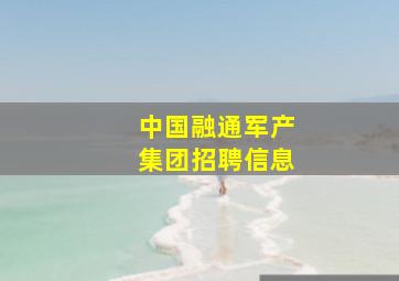 中国融通军产集团招聘信息