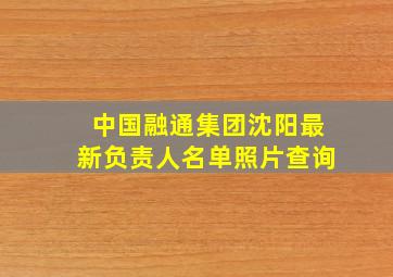 中国融通集团沈阳最新负责人名单照片查询