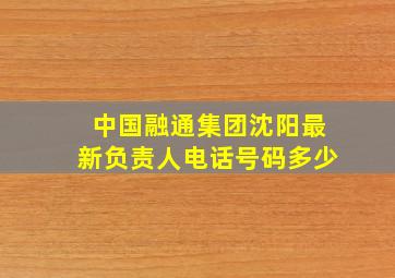 中国融通集团沈阳最新负责人电话号码多少