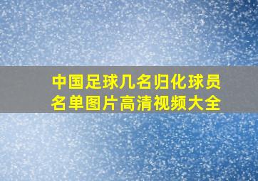 中国足球几名归化球员名单图片高清视频大全