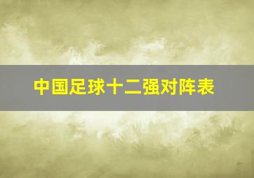 中国足球十二强对阵表