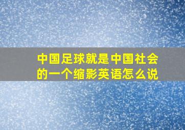 中国足球就是中国社会的一个缩影英语怎么说