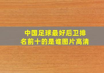 中国足球最好后卫排名前十的是谁图片高清