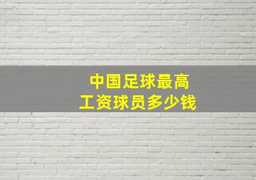 中国足球最高工资球员多少钱