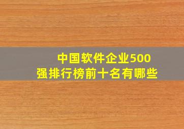 中国软件企业500强排行榜前十名有哪些