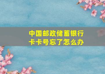 中国邮政储蓄银行卡卡号忘了怎么办