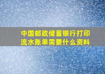 中国邮政储蓄银行打印流水账单需要什么资料