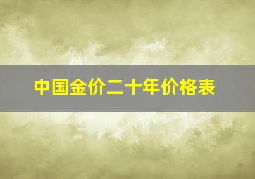 中国金价二十年价格表