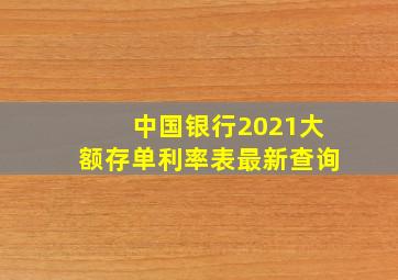 中国银行2021大额存单利率表最新查询