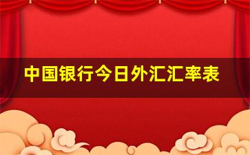 中国银行今日外汇汇率表