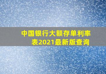 中国银行大额存单利率表2021最新版查询