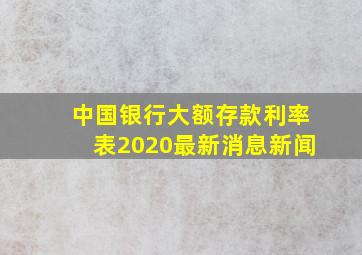 中国银行大额存款利率表2020最新消息新闻