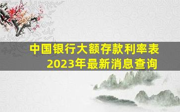 中国银行大额存款利率表2023年最新消息查询