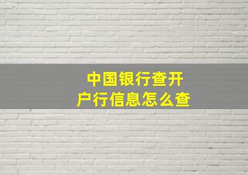 中国银行查开户行信息怎么查