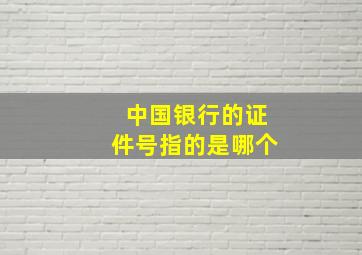 中国银行的证件号指的是哪个