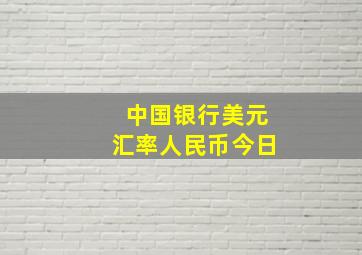 中国银行美元汇率人民币今日