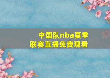 中国队nba夏季联赛直播免费观看