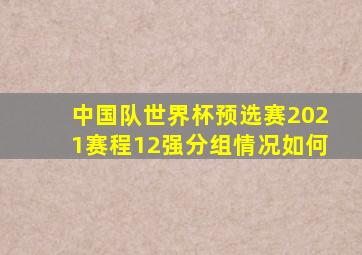 中国队世界杯预选赛2021赛程12强分组情况如何