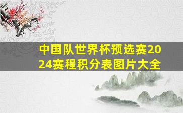 中国队世界杯预选赛2024赛程积分表图片大全