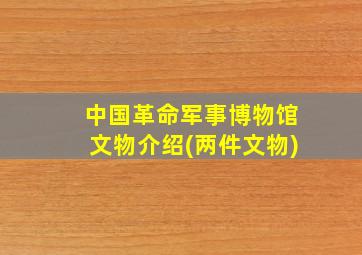 中国革命军事博物馆文物介绍(两件文物)