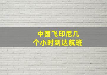 中国飞印尼几个小时到达航班