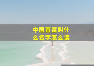 中国首富叫什么名字怎么读