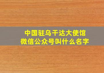 中国驻乌干达大使馆微信公众号叫什么名字