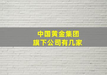 中国黄金集团旗下公司有几家