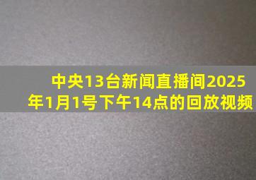 中央13台新闻直播间2025年1月1号下午14点的回放视频