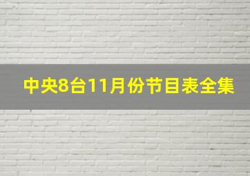 中央8台11月份节目表全集