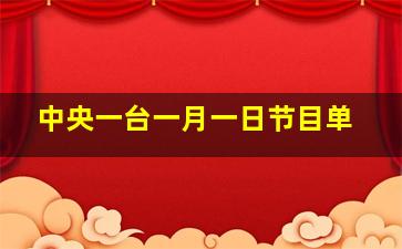 中央一台一月一日节目单