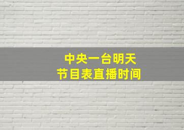 中央一台明天节目表直播时间