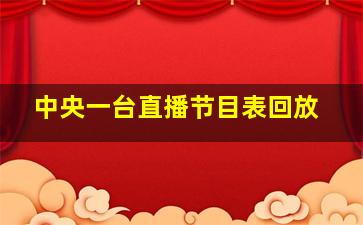 中央一台直播节目表回放