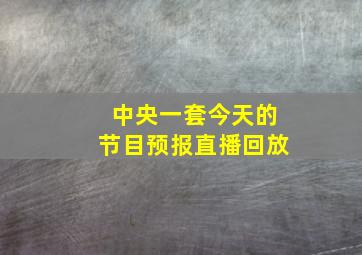 中央一套今天的节目预报直播回放