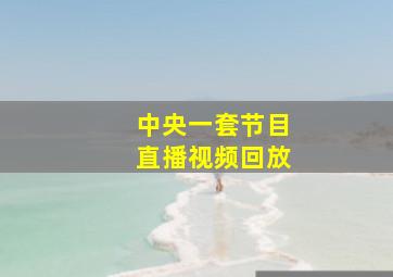 中央一套节目直播视频回放