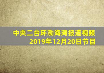 中央二台环渤海湾报道视频2019年12月20日节目