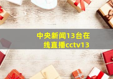 中央新闻13台在线直播cctv13