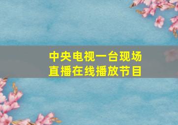 中央电视一台现场直播在线播放节目