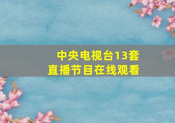 中央电视台13套直播节目在线观看