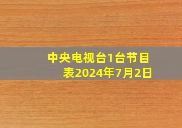 中央电视台1台节目表2024年7月2日