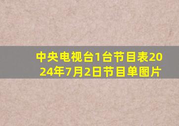 中央电视台1台节目表2024年7月2日节目单图片